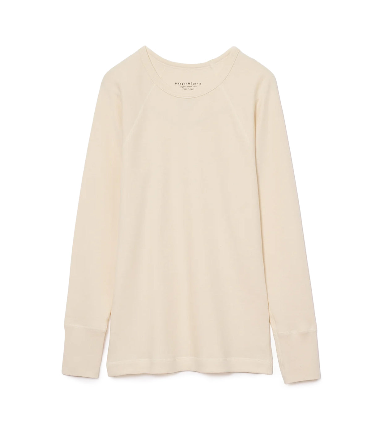 オーガニックコットン 「 パンケーキニット長袖クルーネック 」｜PRISTINE