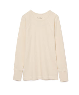 オーガニックコットン 「 パンケーキニット長袖クルーネック 」｜PRISTINE