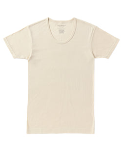 オーガニックコットン 「 半袖UネックTシャツ（ナチュラル） 」｜PRISTINE