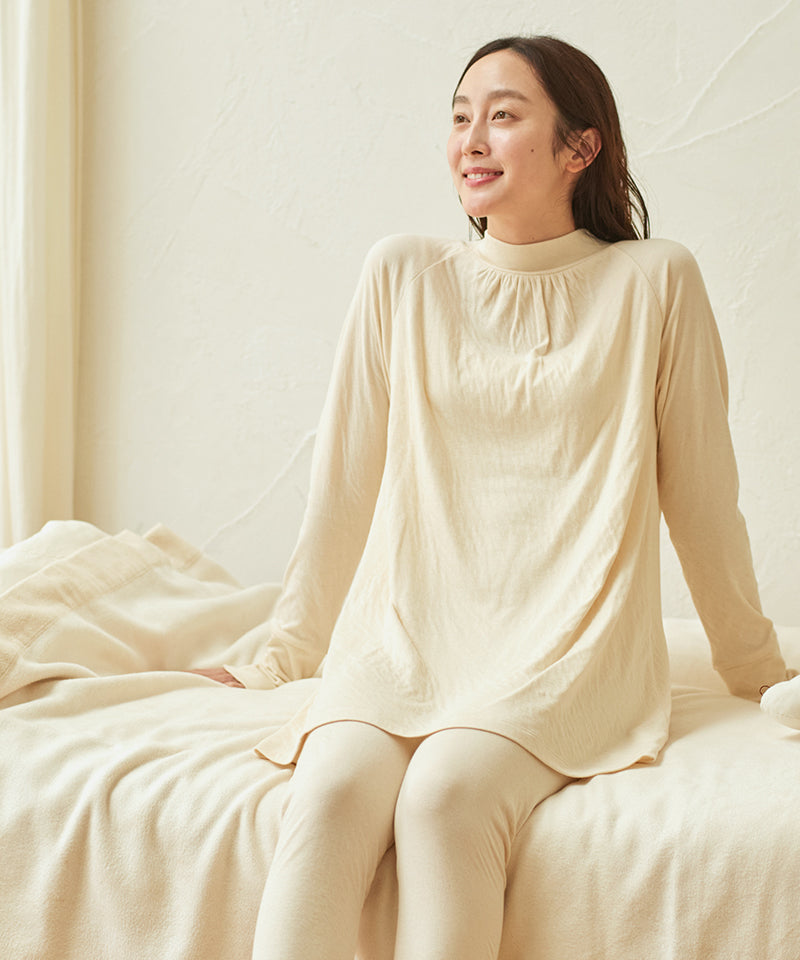 ガーゼエアニット ハイネックパジャマ / オーガニックコットン – PRISTINE