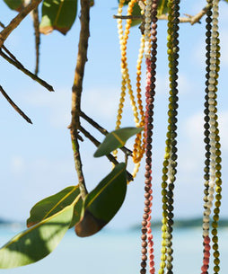 カンボジアシルク3wayネックレス【made in Cambodia】（ライトブラウン）