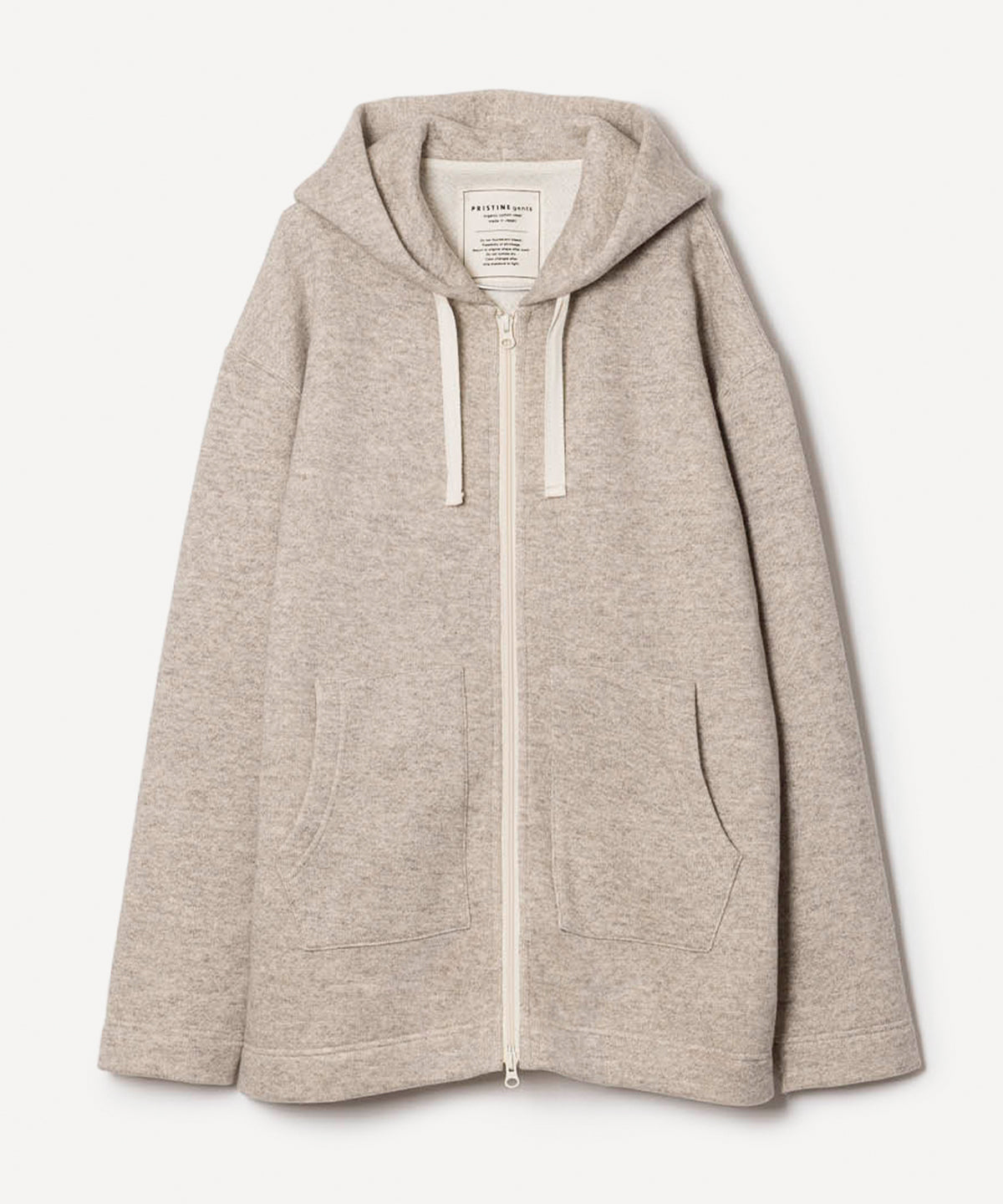 オーガニックコットン 「 ヤク裏毛ZIPパーカー 」｜PRISTINE