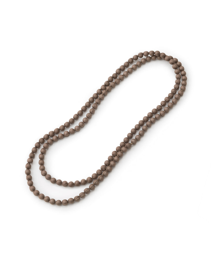 カンボジアシルク3wayネックレス【made in Cambodia】（ライトブラウン）