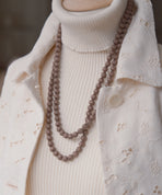 カンボジアシルク3wayネックレス【made in Cambodia】（ライトブラウン）