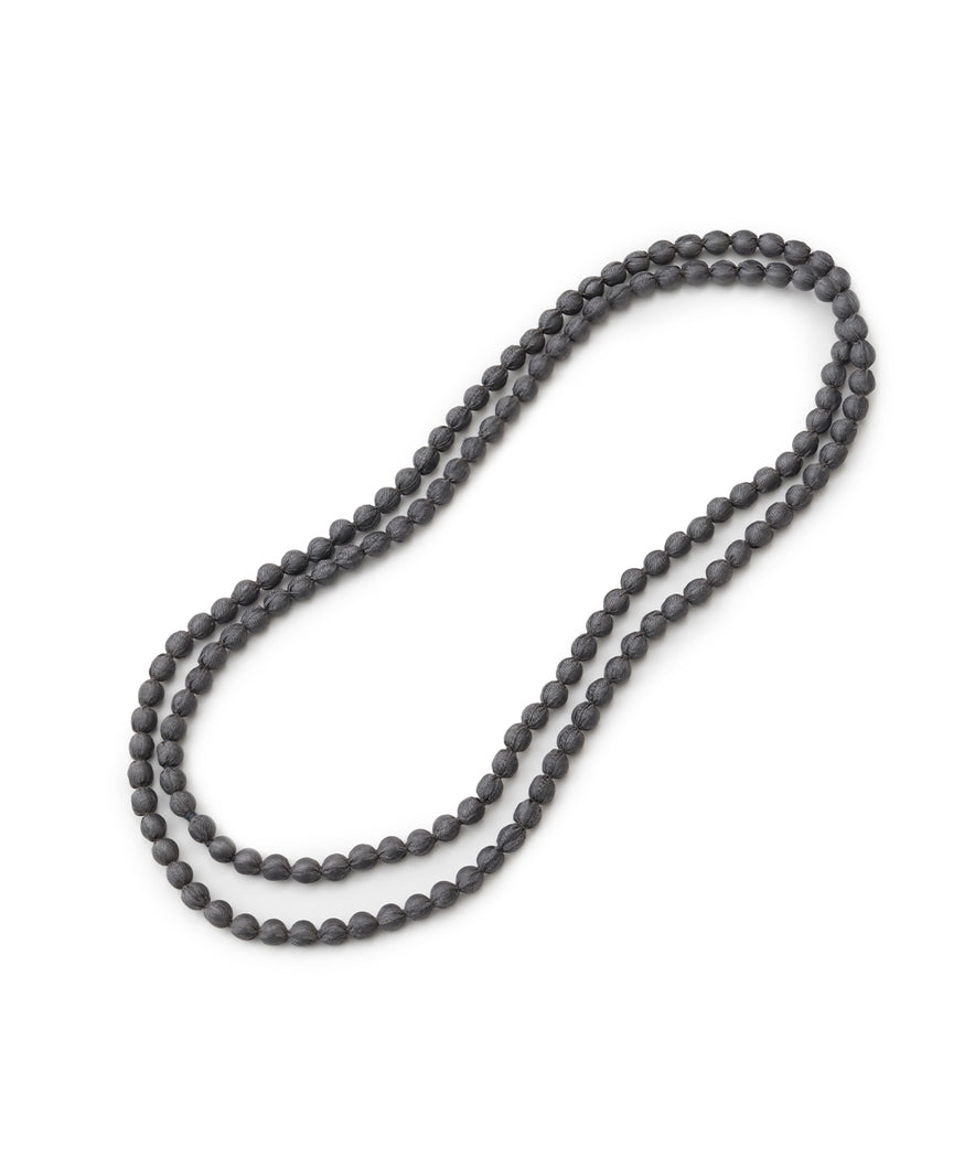 カンボジアシルク3wayネックレス【made in Cambodia】（グレー）