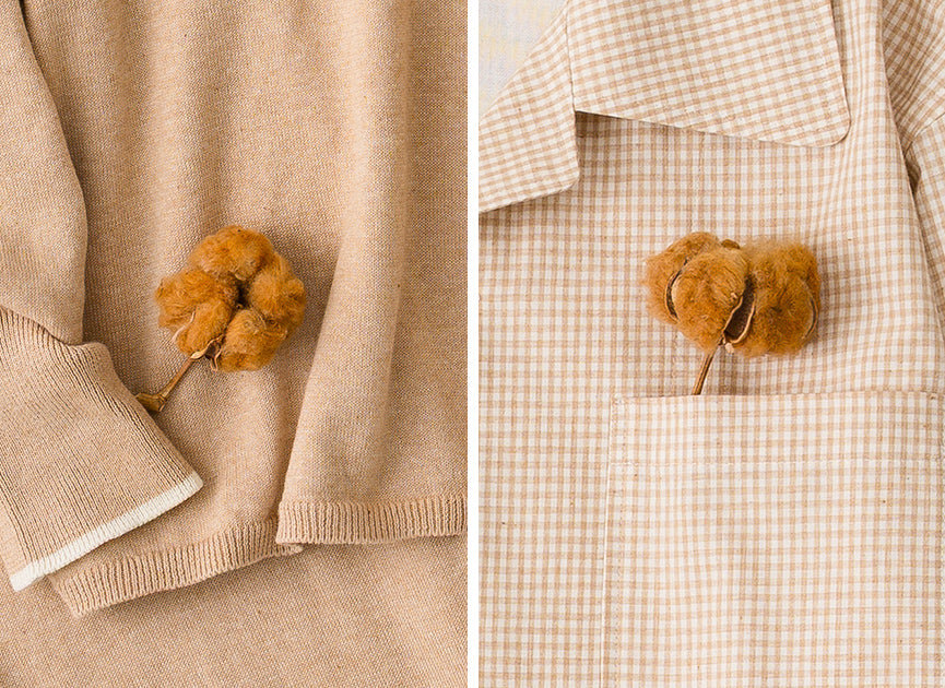 ミルクティーのような優しいの茶綿の色合い